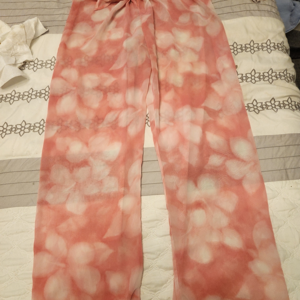 VENUS Pink & White Floral Swim Coverup Pants